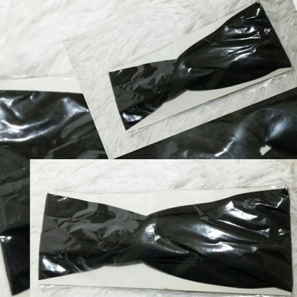 Double Twist Knot Stretchy Black Headband